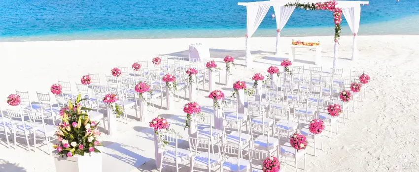 BML-A beach wedding setup