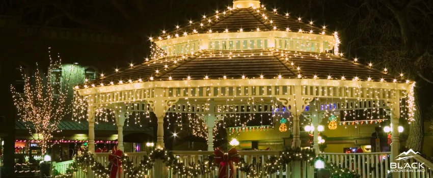 BML - A gazeebo in Colorado filled with Christmas lights