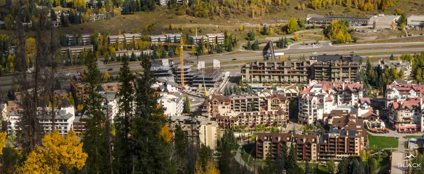 Vail Village has hotels and lodges for tourists to stay in.
